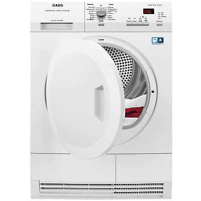 AEG T65771IH1 Freestanding Condenser Heat Pump Tumble Dryer, 7kg Load, A++ Energy Rating, White AEG T65771IH1 Freestanding Condenser Heat Pump Tumble Dryer, 7kg Load, A++ Energy Rating, White
